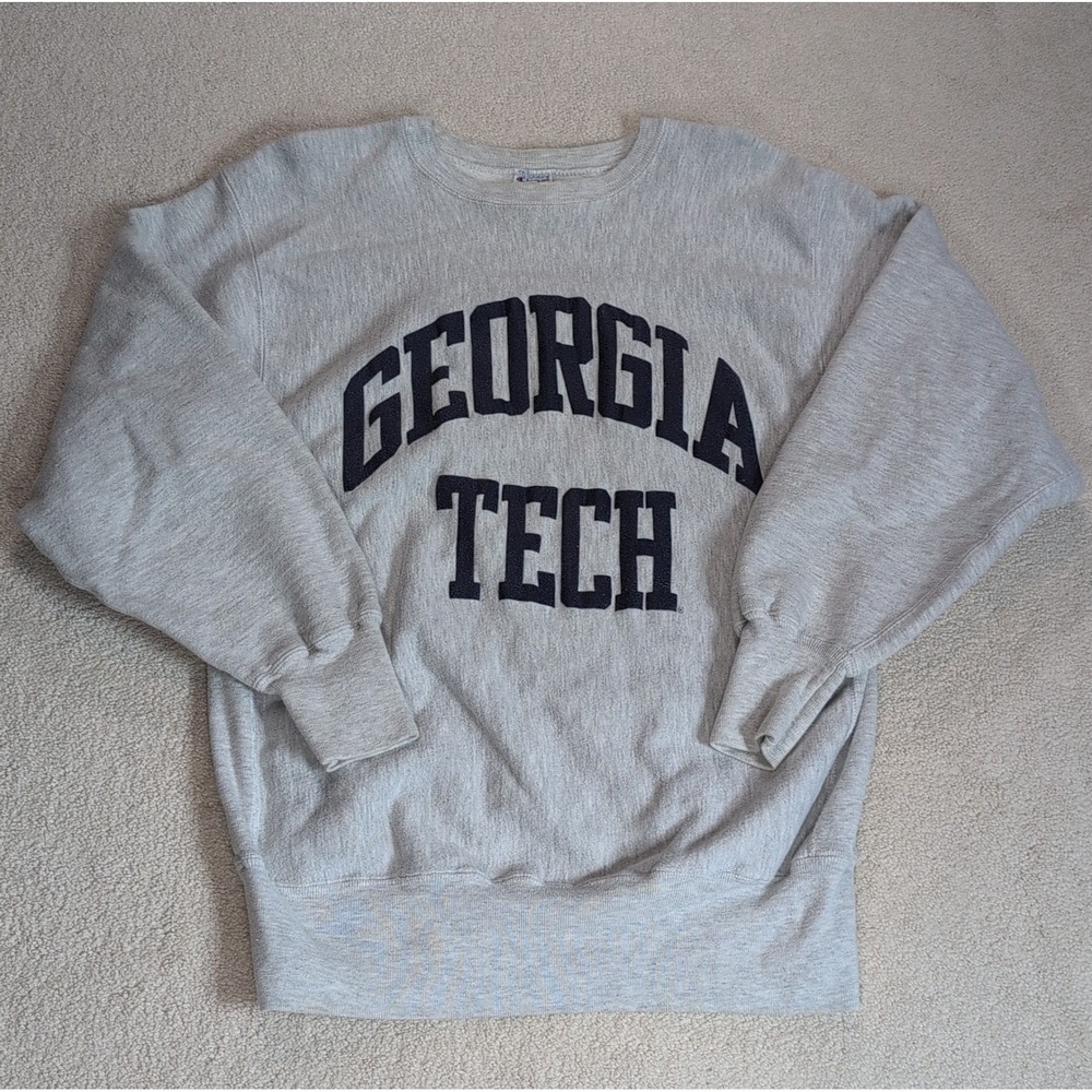 Champion Reverse Weave Georgia Tech Sweatshirt Gray XL Vintage Made in USA